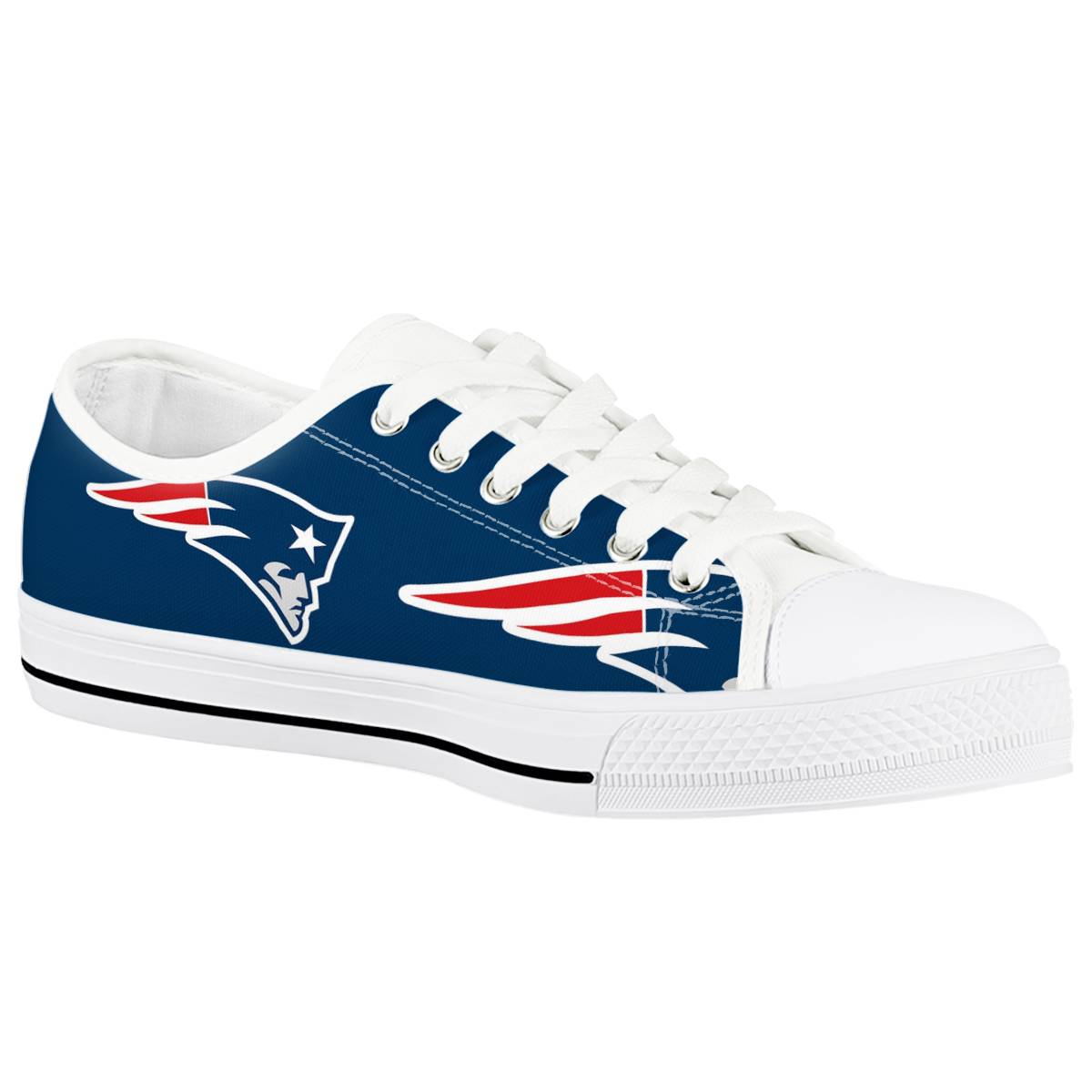 Women's New England Patriots Low Top Canvas Sneakers 008
